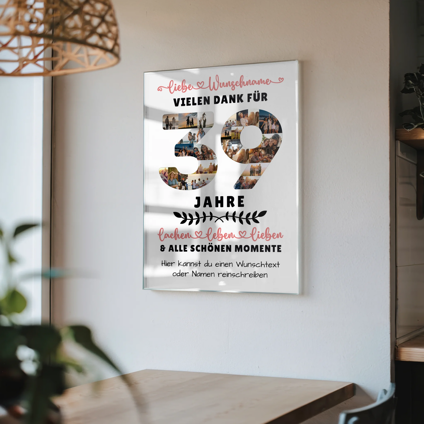 Acrylglas Wandbild Personalisiert 39 Geburtstag Für Papa Mama Schwester & Bruder