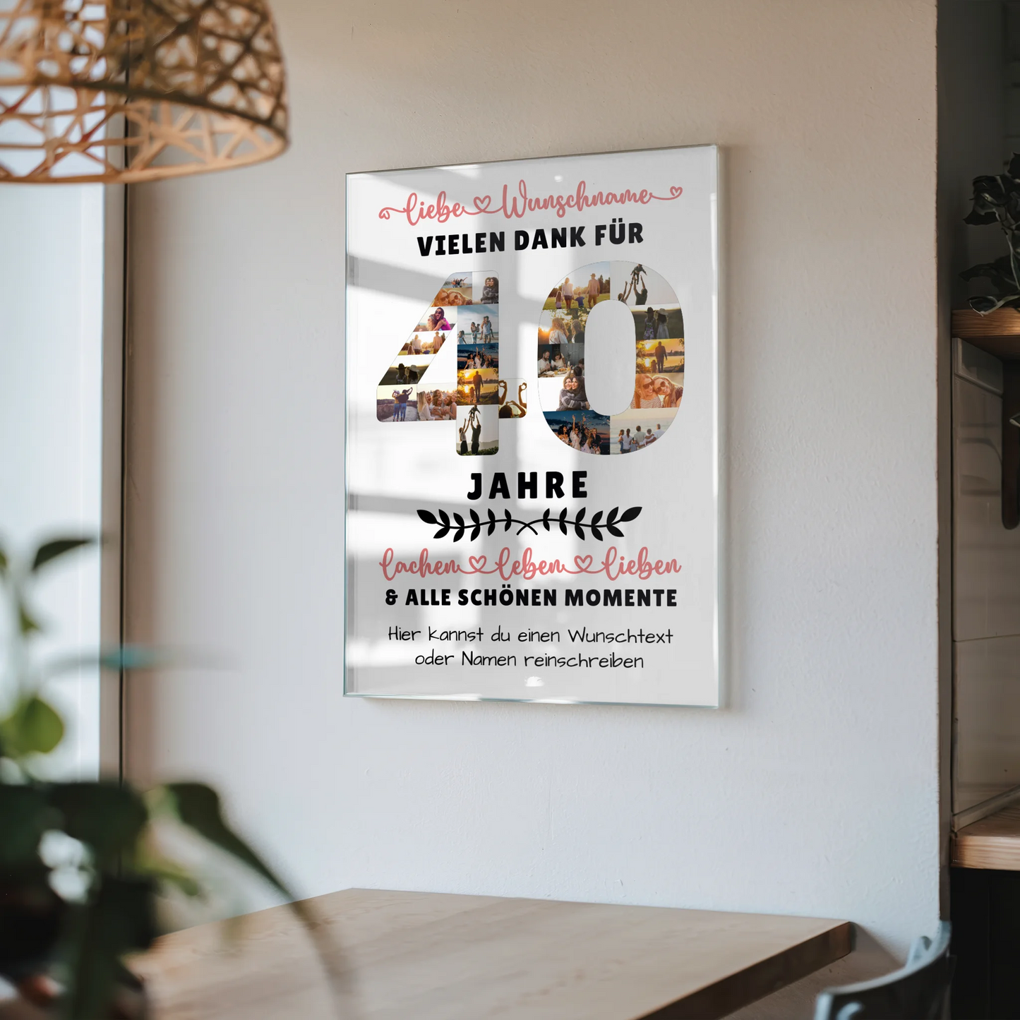 Personalisiertes Acrylglas Wandbild 40 Geburtstag Für Papa Mama Bruder & Schwester