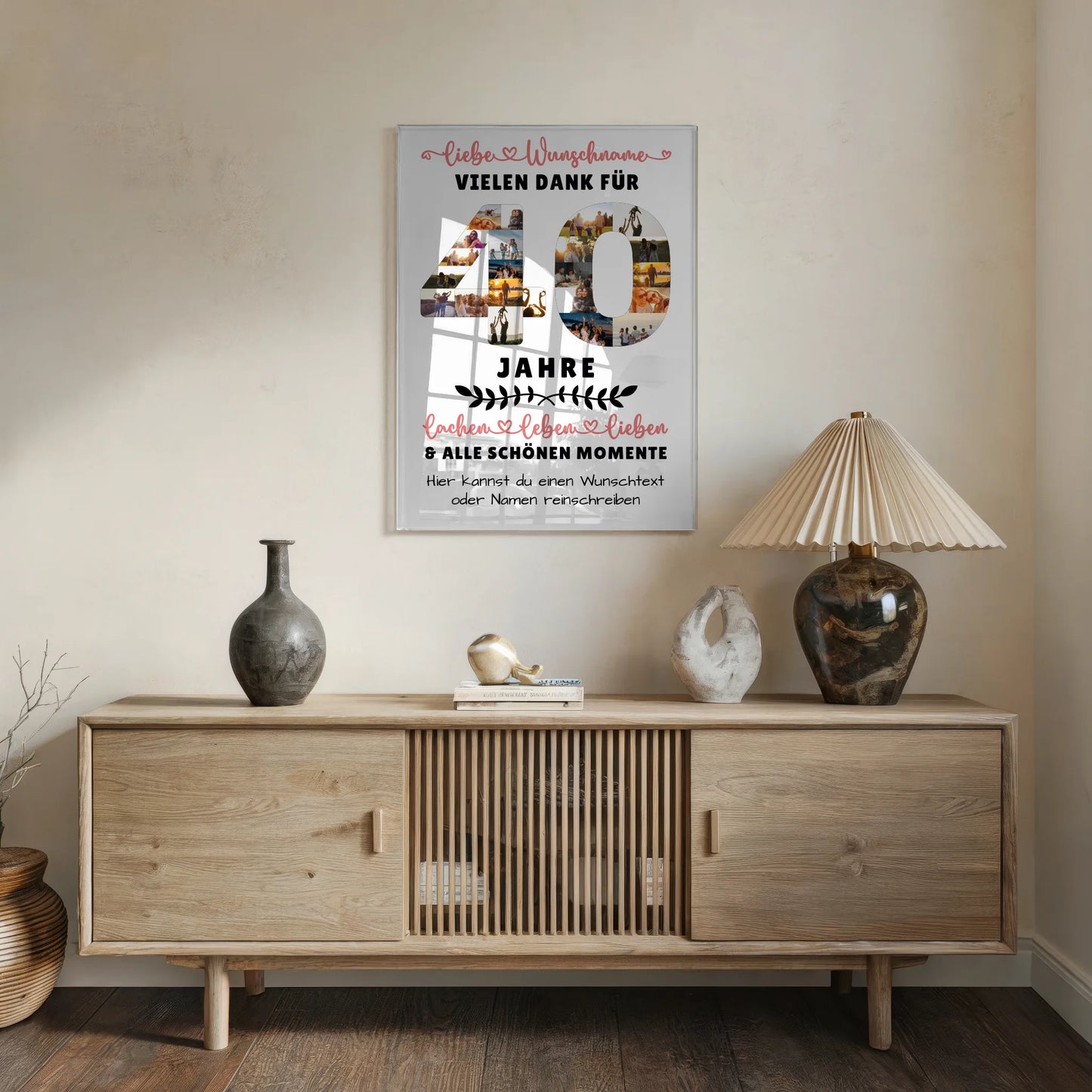 Personalisiertes Acrylglas Wandbild 40 Geburtstag Für Papa Mama Bruder & Schwester