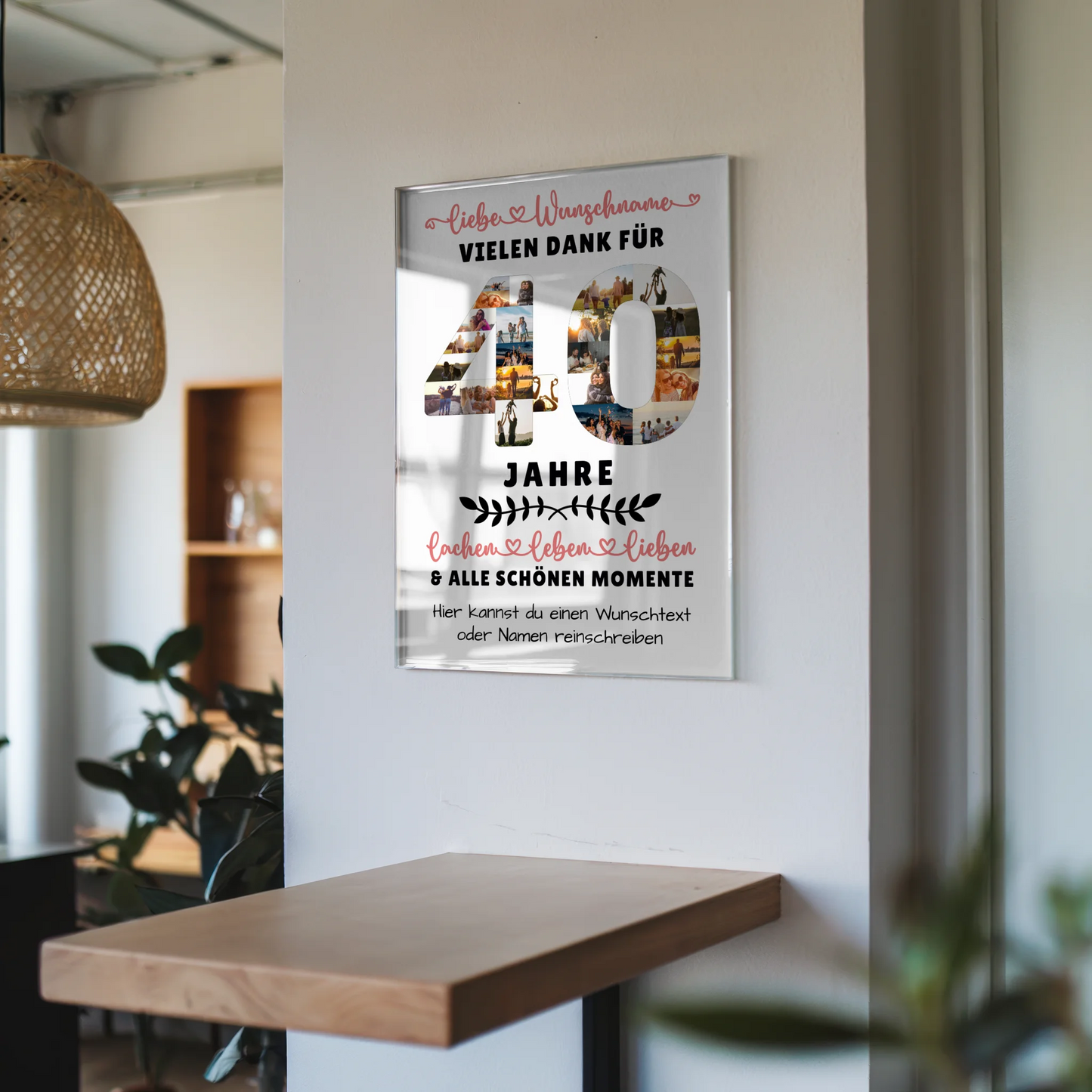 Personalisiertes Acrylglas Wandbild 40 Geburtstag Für Papa Mama Bruder & Schwester