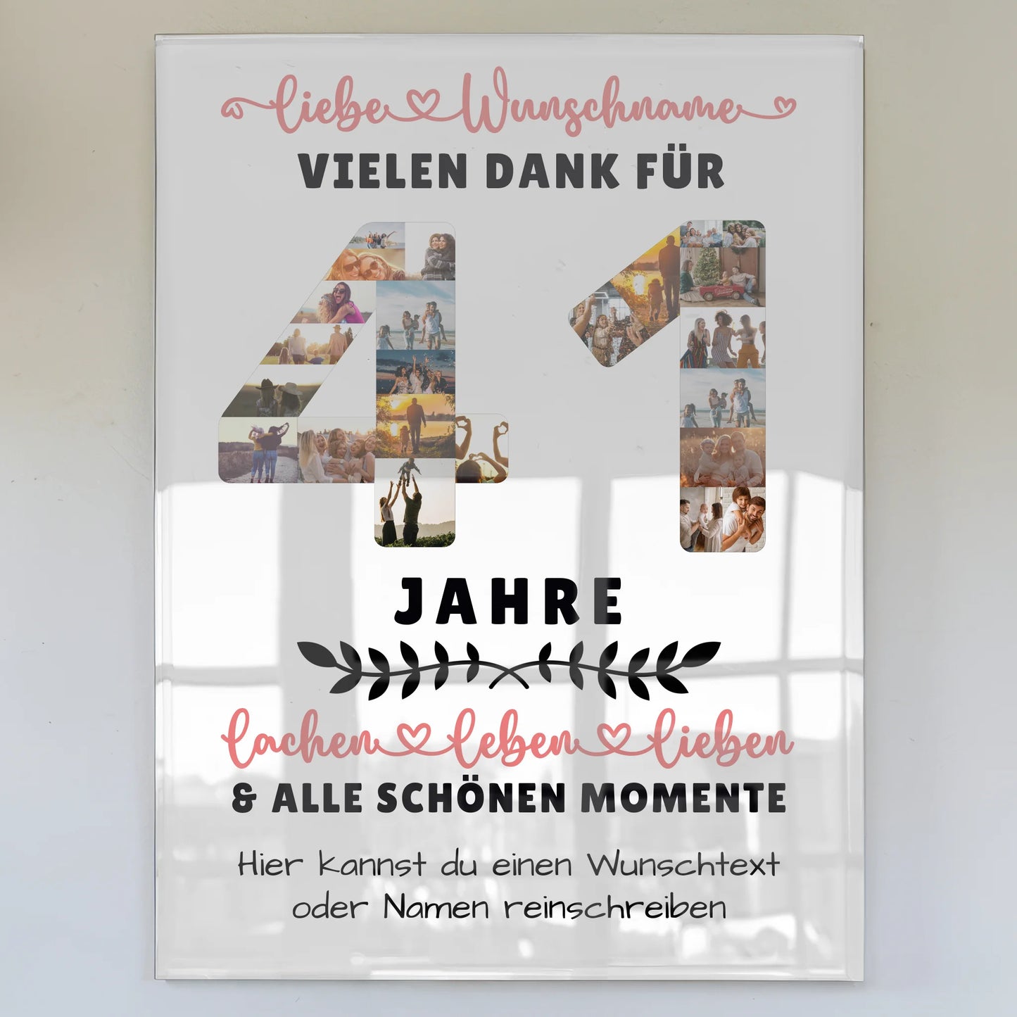 Personalisiertes Acrylglasbild 41 Geburtstag Für Bruder Schwester Papa & Mama