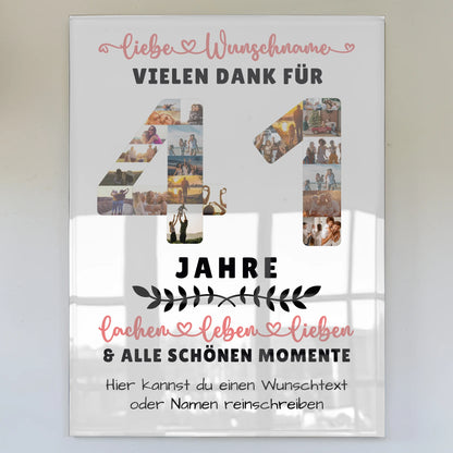 Personalisiertes Acrylglasbild 41 Geburtstag Für Bruder Schwester Papa & Mama