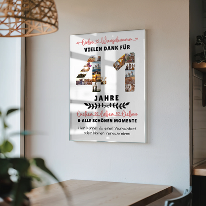 Personalisiertes Acrylglasbild 41 Geburtstag Für Bruder Schwester Papa & Mama