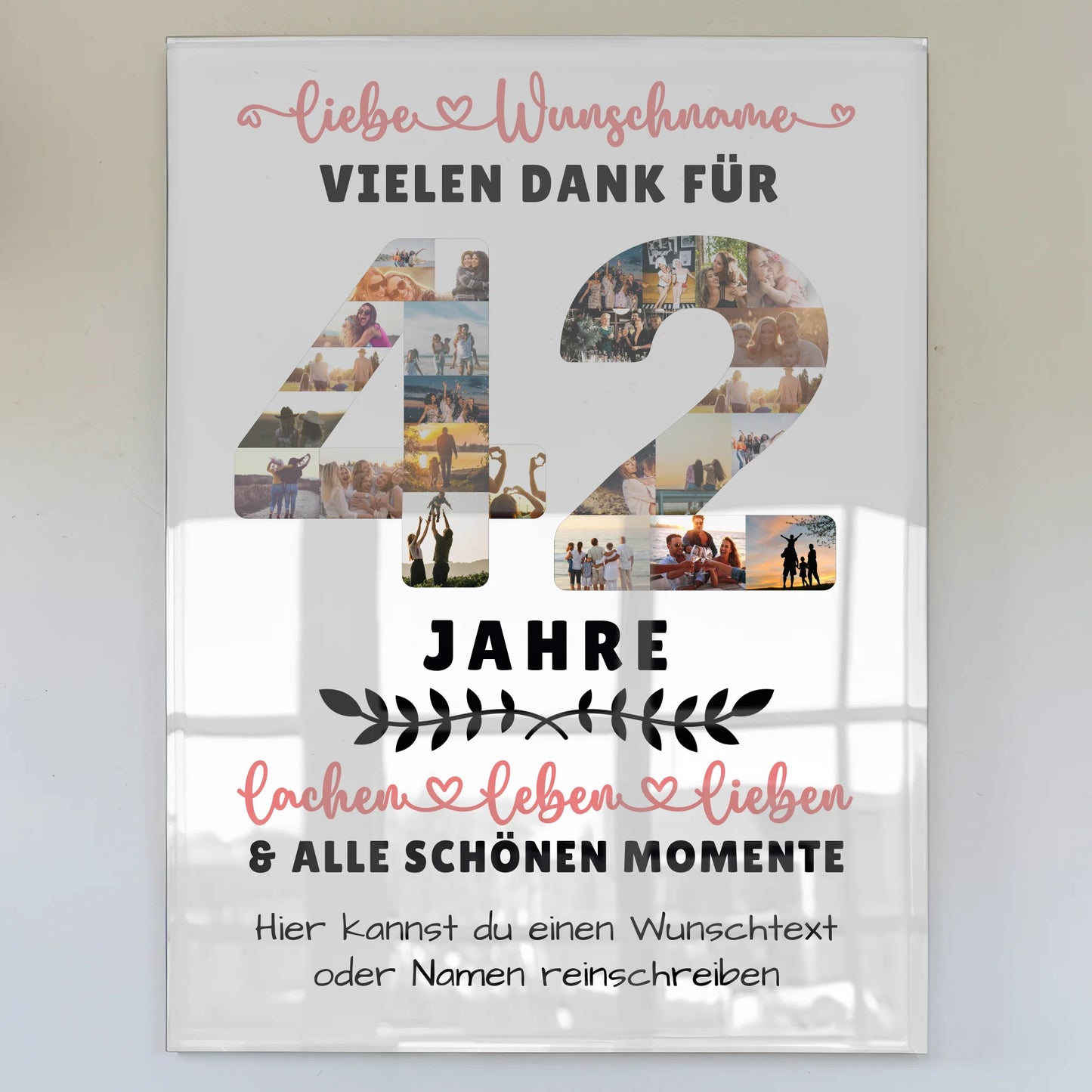 Personalisiertes Acrylglas Bild 42 Geburtstag Für Bruder Schwester Mama & Papa