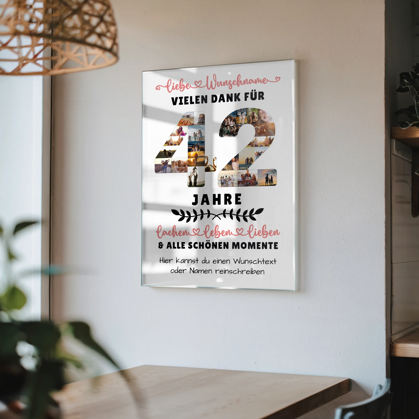 Personalisiertes Acrylglas Bild 42 Geburtstag Für Bruder Schwester Mama & Papa