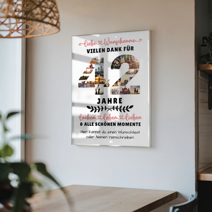 Personalisiertes Acrylglas Bild 42 Geburtstag Für Bruder Schwester Mama & Papa