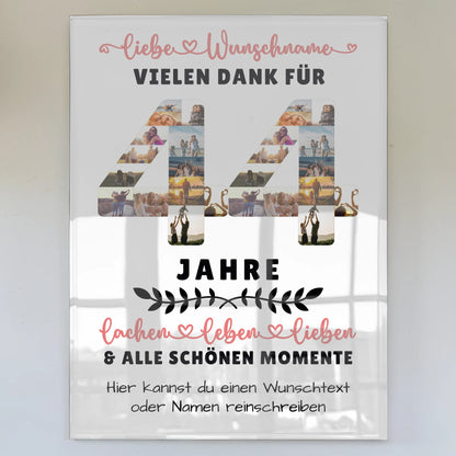 Acrylglas Bild Personalisiert 44 Geburtstag Für Schwester Bruder Papa & Mama