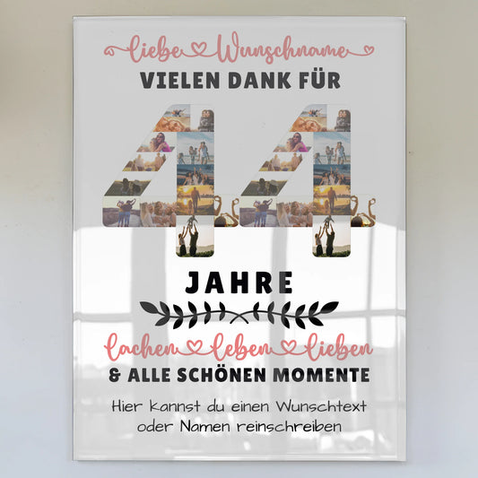 Acrylglas Bild Personalisiert 44 Geburtstag Für Schwester Bruder Papa & Mama