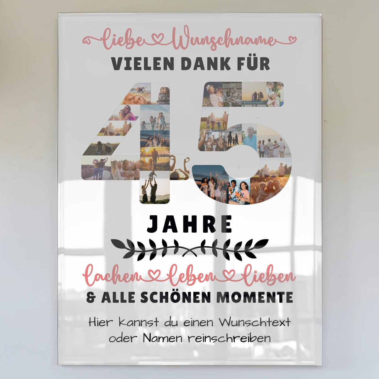 Acrylglas Wandbild Personalisiert 45 Geburtstag Für Mama Papa Schwester & Bruder