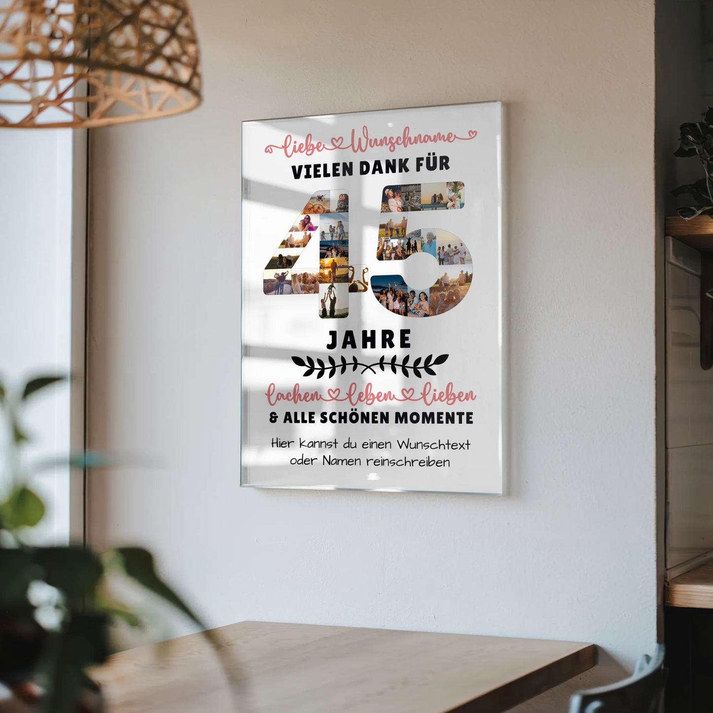 Acrylglas Wandbild Personalisiert 45 Geburtstag Für Mama Papa Schwester & Bruder