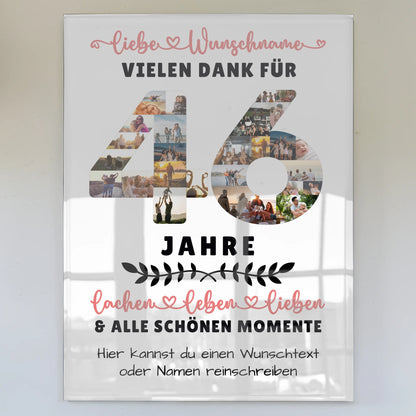 Personalisiertes Acrylglas Wandbild 46 Geburtstag Für Papa Mama Schwester & Bruder