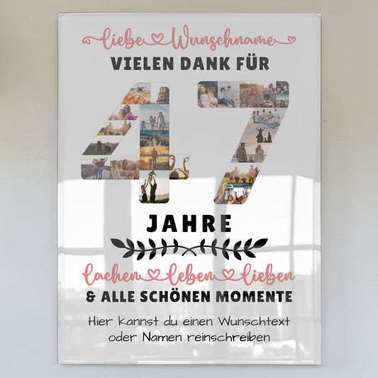 Personalisiertes Acrylglasbild 47 Geburtstag Für Papa Mama Bruder & Schwester