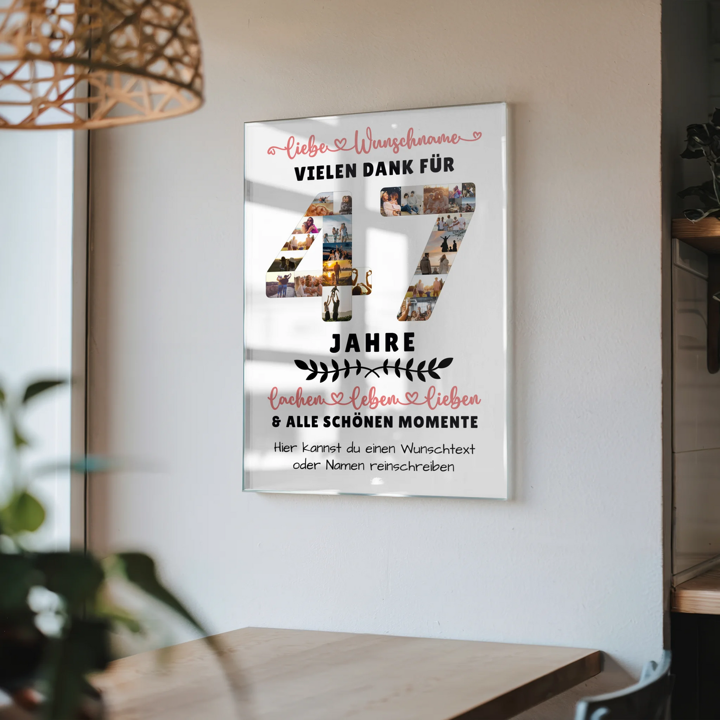 Personalisiertes Acrylglasbild 47 Geburtstag Für Papa Mama Bruder & Schwester