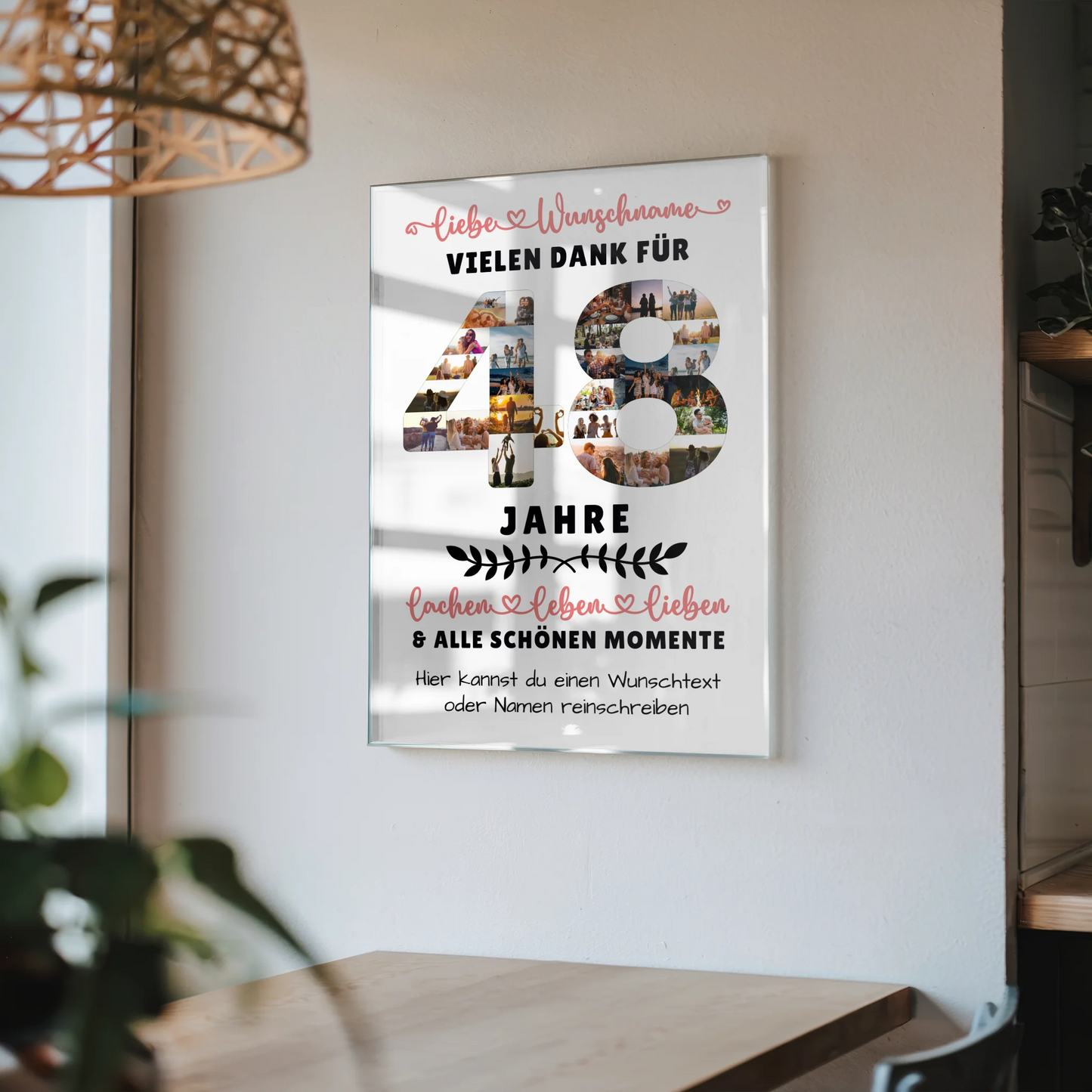 Personalisiertes Acrylglas Bild 48 Geburtstag Für Bruder Schwester Papa & Mama