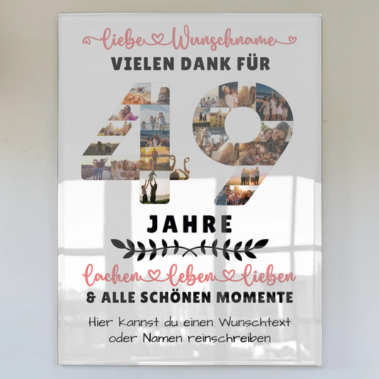 Acrylglasbild Personalisiert 49 Geburtstag Für Bruder Schwester Mama & Papa