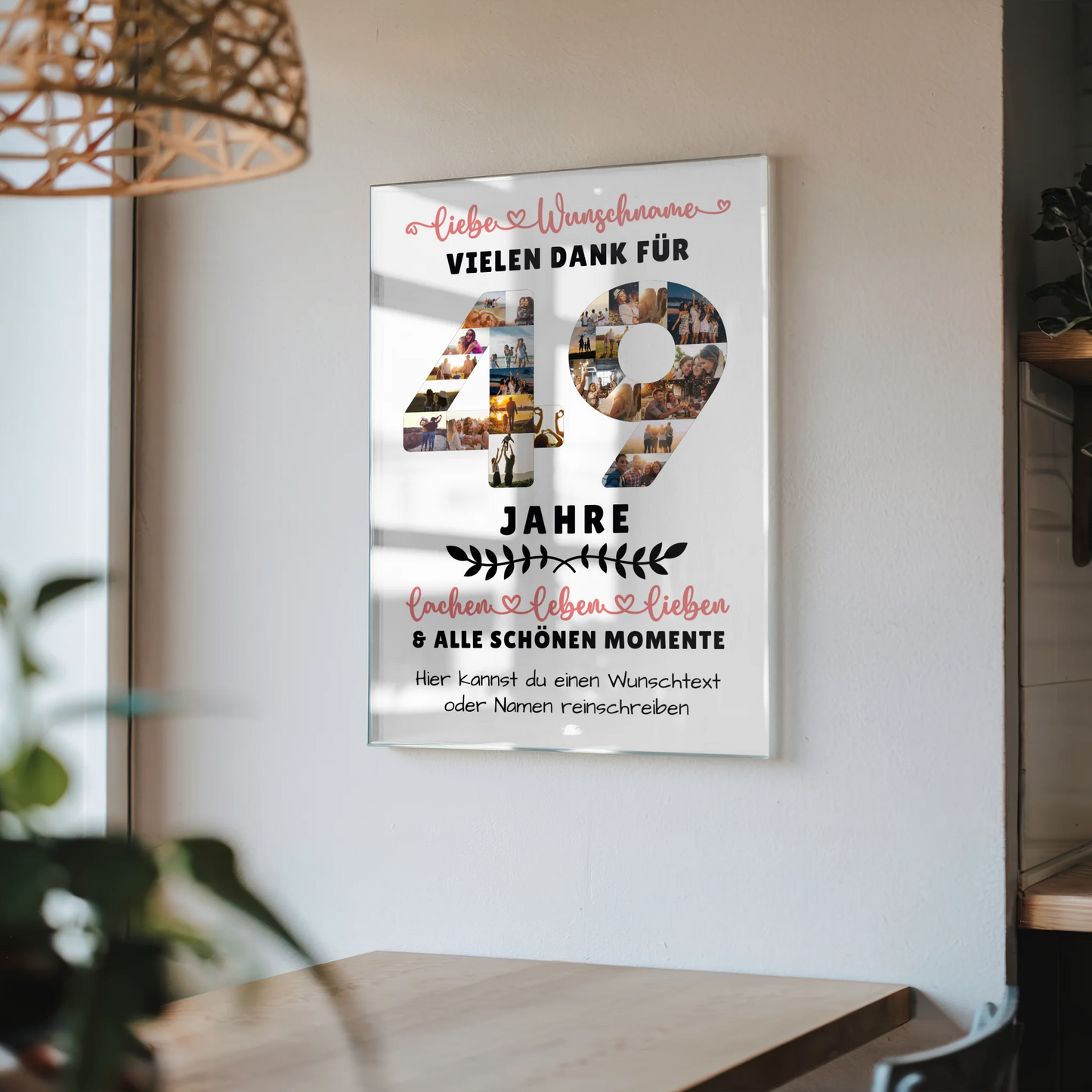 Acrylglasbild Personalisiert 49 Geburtstag Für Bruder Schwester Mama & Papa