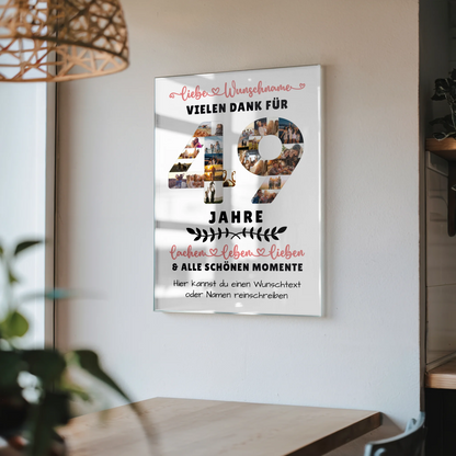 Acrylglasbild Personalisiert 49 Geburtstag Für Bruder Schwester Mama & Papa