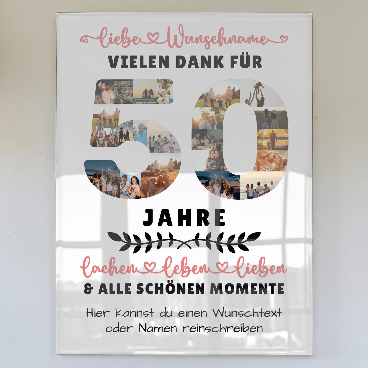 Acrylglas Bild Personalisiert 50 Geburtstag Für Schwester Bruder Mama & Papa