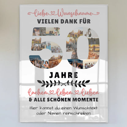 Acrylglas Bild Personalisiert 50 Geburtstag Für Schwester Bruder Mama & Papa