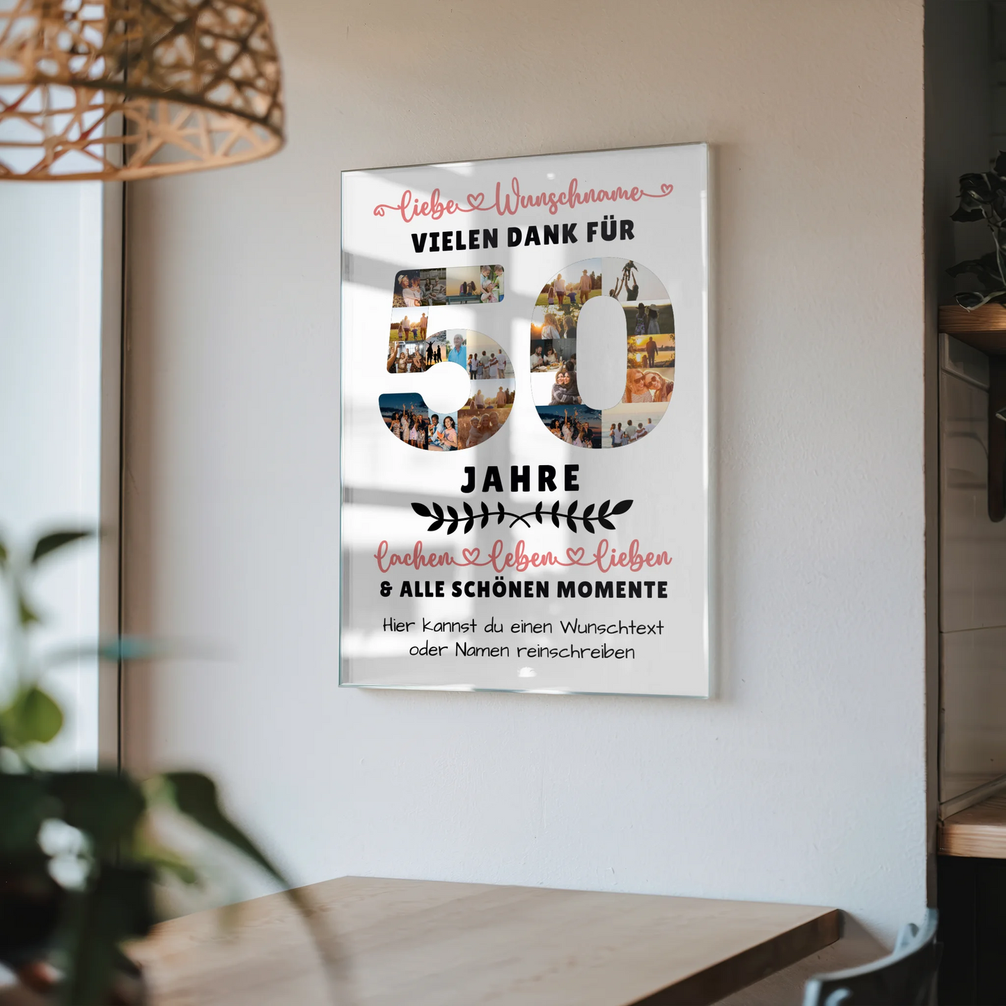 Acrylglas Bild Personalisiert 50 Geburtstag Für Schwester Bruder Mama & Papa