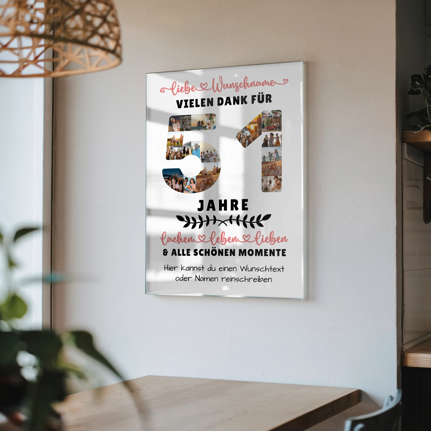 Acrylglas Wandbild Personalisiert 51 Geburtstag Für Schwester Bruder Papa & Mama