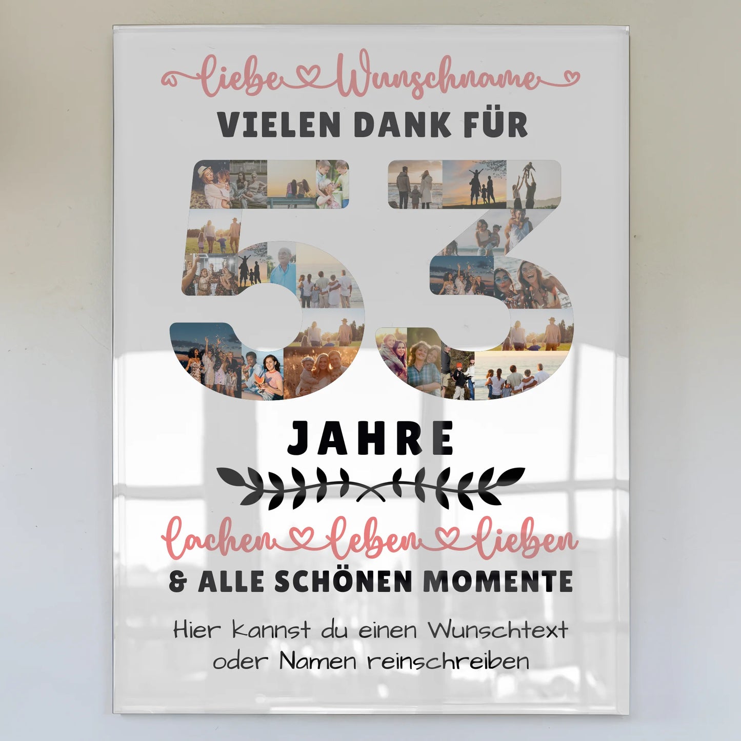Personalisiertes Acrylglasbild 53 Geburtstag Für Papa Mama Schwester & Bruder