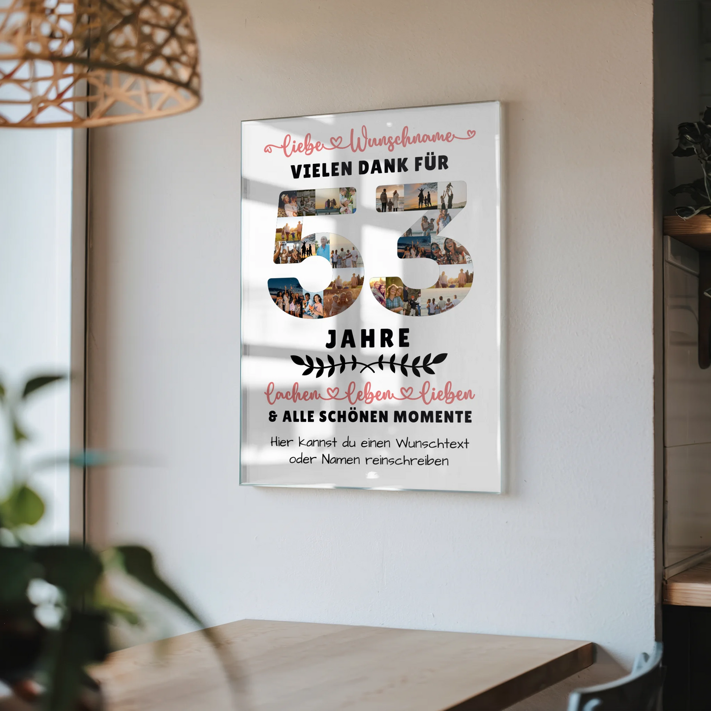 Personalisiertes Acrylglasbild 53 Geburtstag Für Papa Mama Schwester & Bruder