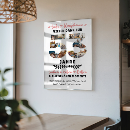 Personalisiertes Acrylglasbild 53 Geburtstag Für Papa Mama Schwester & Bruder