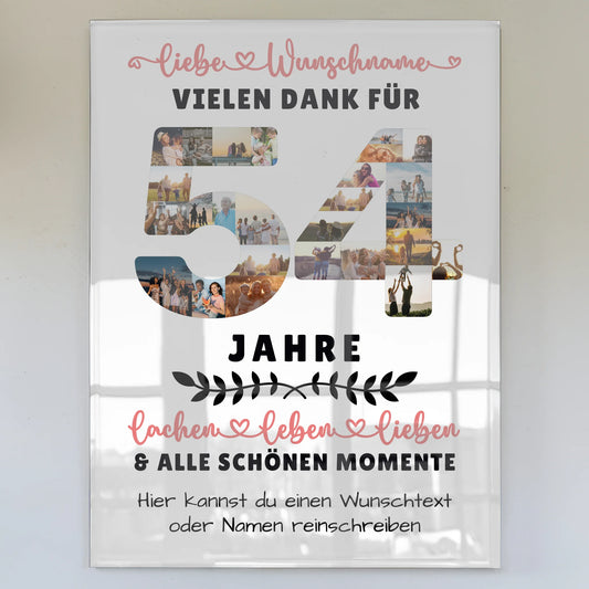 Personalisiertes Acrylglas Bild 54 Geburtstag Für Papa Mama Bruder & Schwester