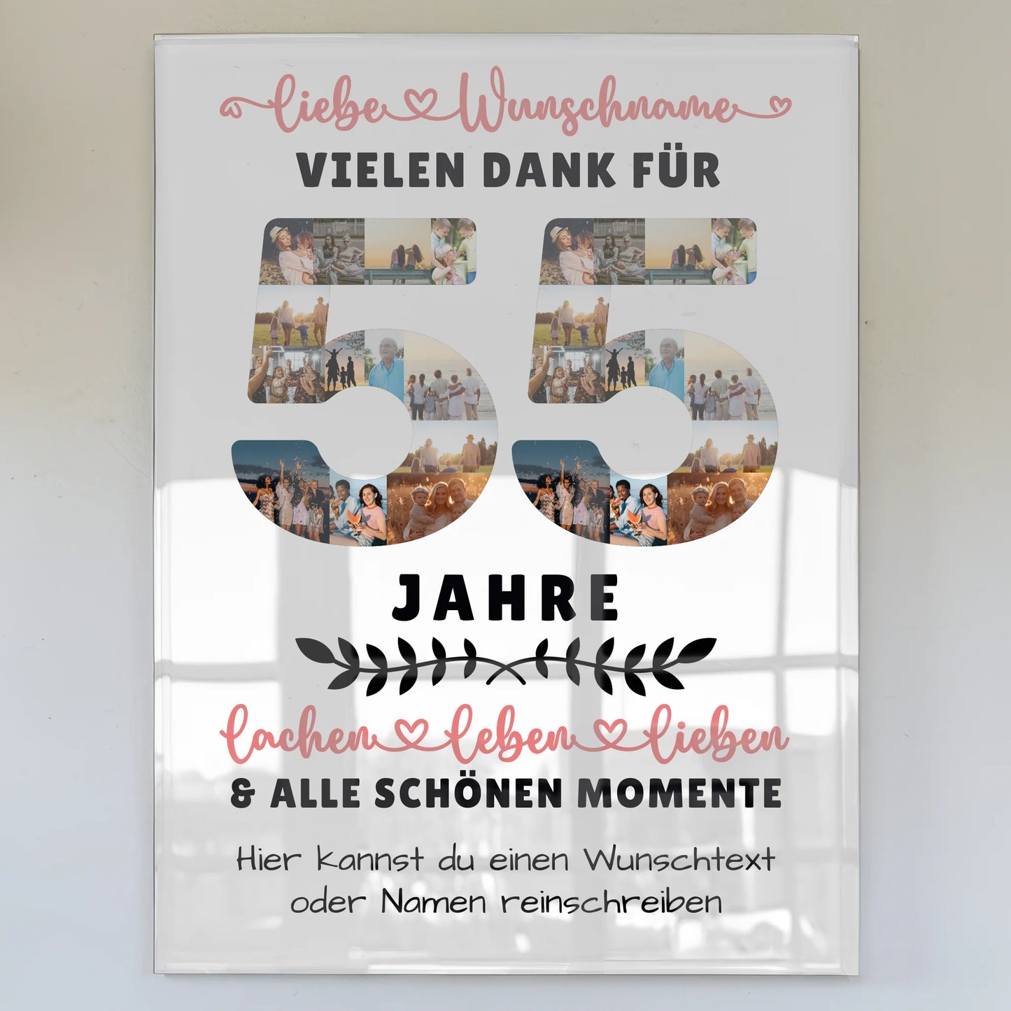 Acrylglasbild Personalisiert 55 Geburtstag Für Bruder Schwester Papa & Mama