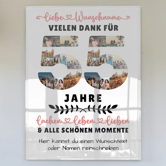 Acrylglasbild Personalisiert 55 Geburtstag Für Bruder Schwester Papa & Mama