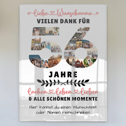 Acrylglas Bild Personalisiert 56 Geburtstag Für Bruder Schwester Mama & Papa