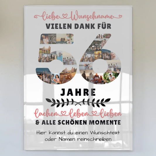 Acrylglas Bild Personalisiert 56 Geburtstag Für Bruder Schwester Mama & Papa
