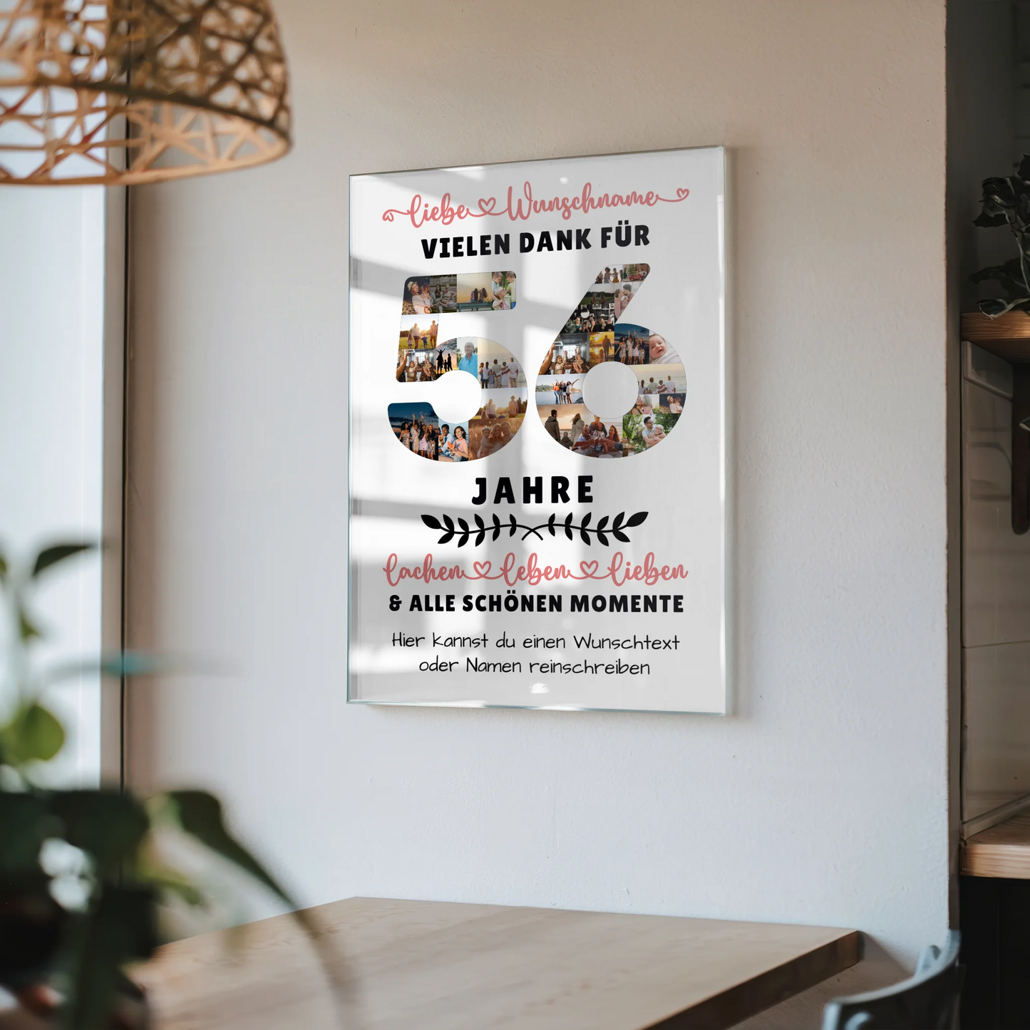 Acrylglas Bild Personalisiert 56 Geburtstag Für Bruder Schwester Mama & Papa