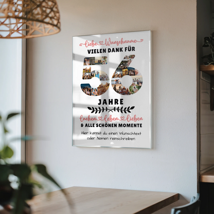 Acrylglas Bild Personalisiert 56 Geburtstag Für Bruder Schwester Mama & Papa