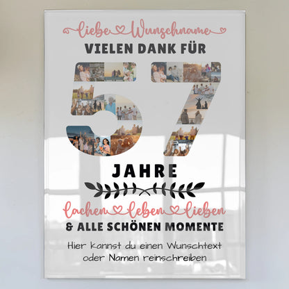 Acrylglas Wandbild Personalisiert 57 Geburtstag Für Schwester Bruder Mama & Papa