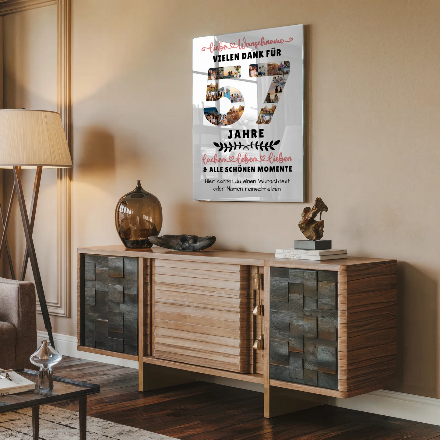 Acrylglas Wandbild Personalisiert 57 Geburtstag Für Schwester Bruder Mama & Papa