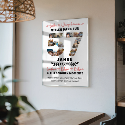 Acrylglas Wandbild Personalisiert 57 Geburtstag Für Schwester Bruder Mama & Papa