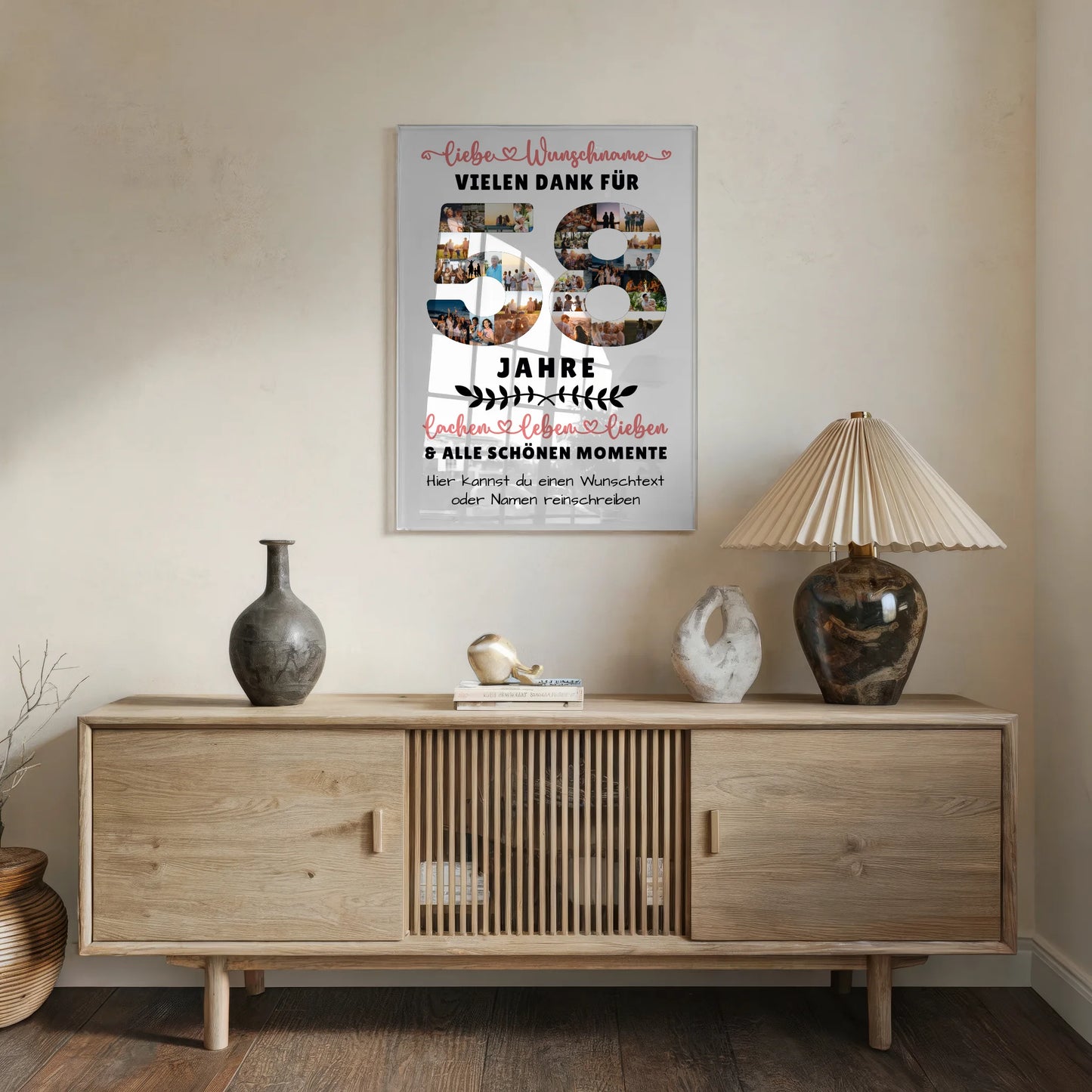 Personalisiertes Acrylglas Wandbild 58 Geburtstag Für Schwester Bruder Papa & Mama