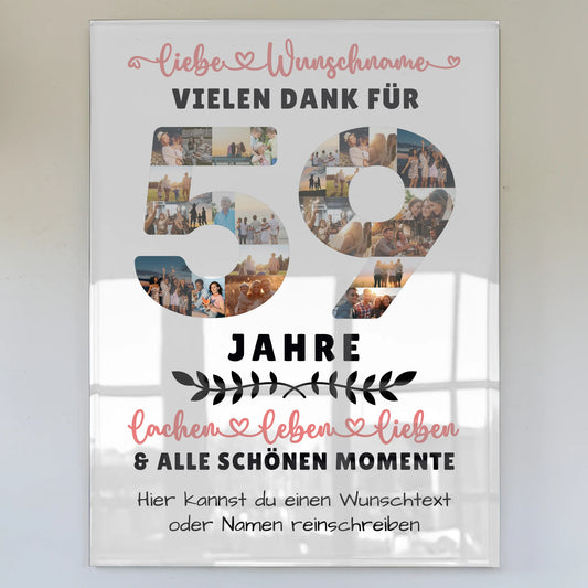 Personalisiertes Acrylglasbild 59 Geburtstag Für Mama Papa Schwester & Bruder