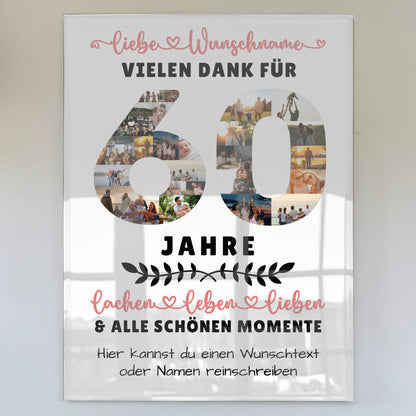 Personalisiertes Acrylglas Bild 60 Geburtstag Für Papa Mama Schwester & Bruder