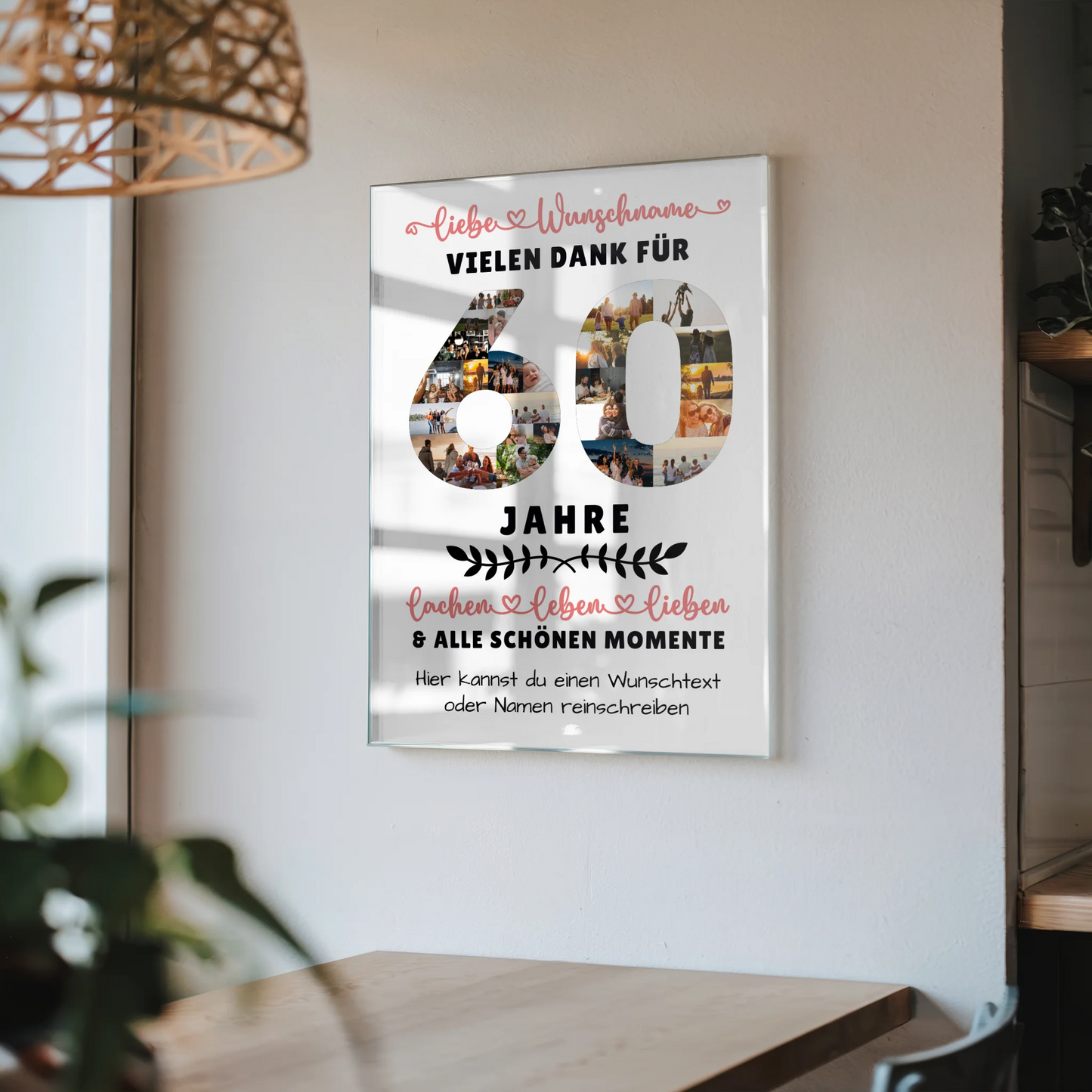 Personalisiertes Acrylglas Bild 60 Geburtstag Für Papa Mama Schwester & Bruder