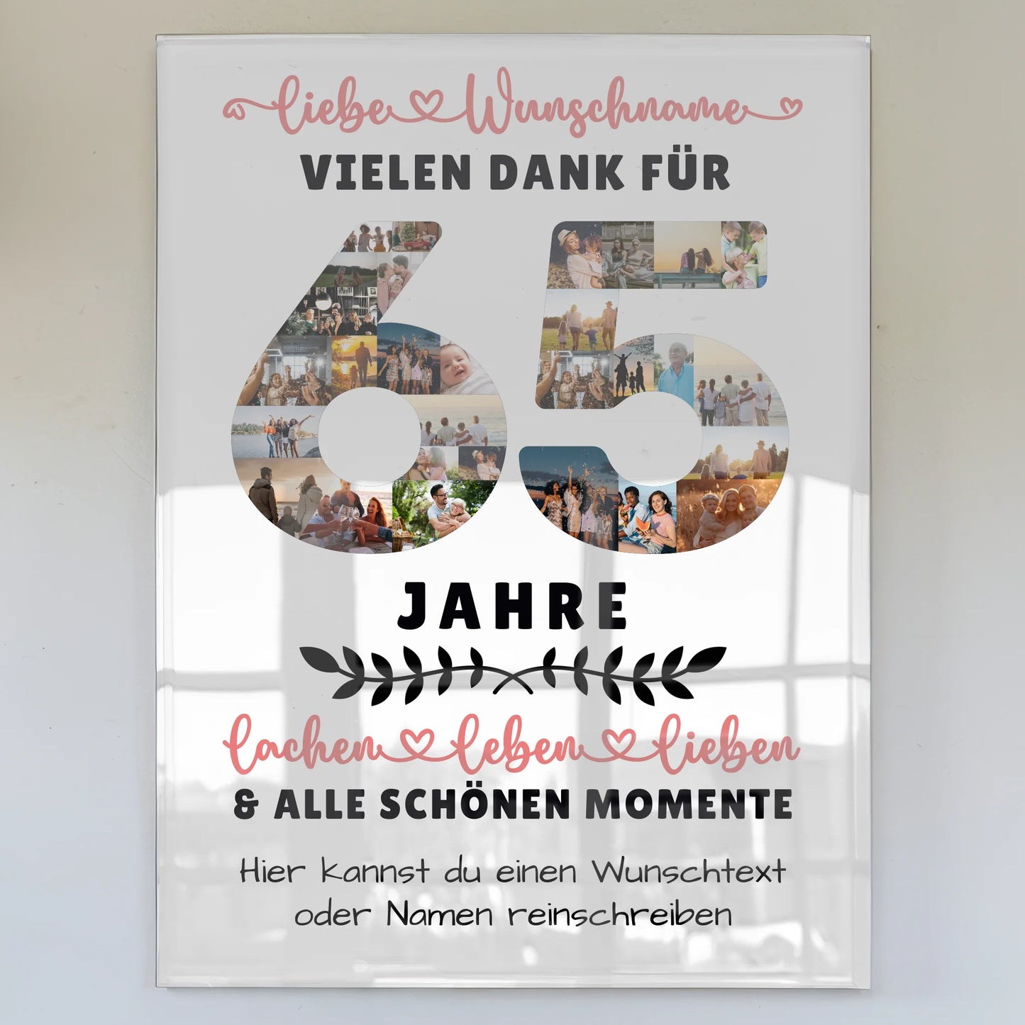 Personalisiertes Acrylglasbild 65 Geburtstag Für Schwester Bruder Papa & Mama