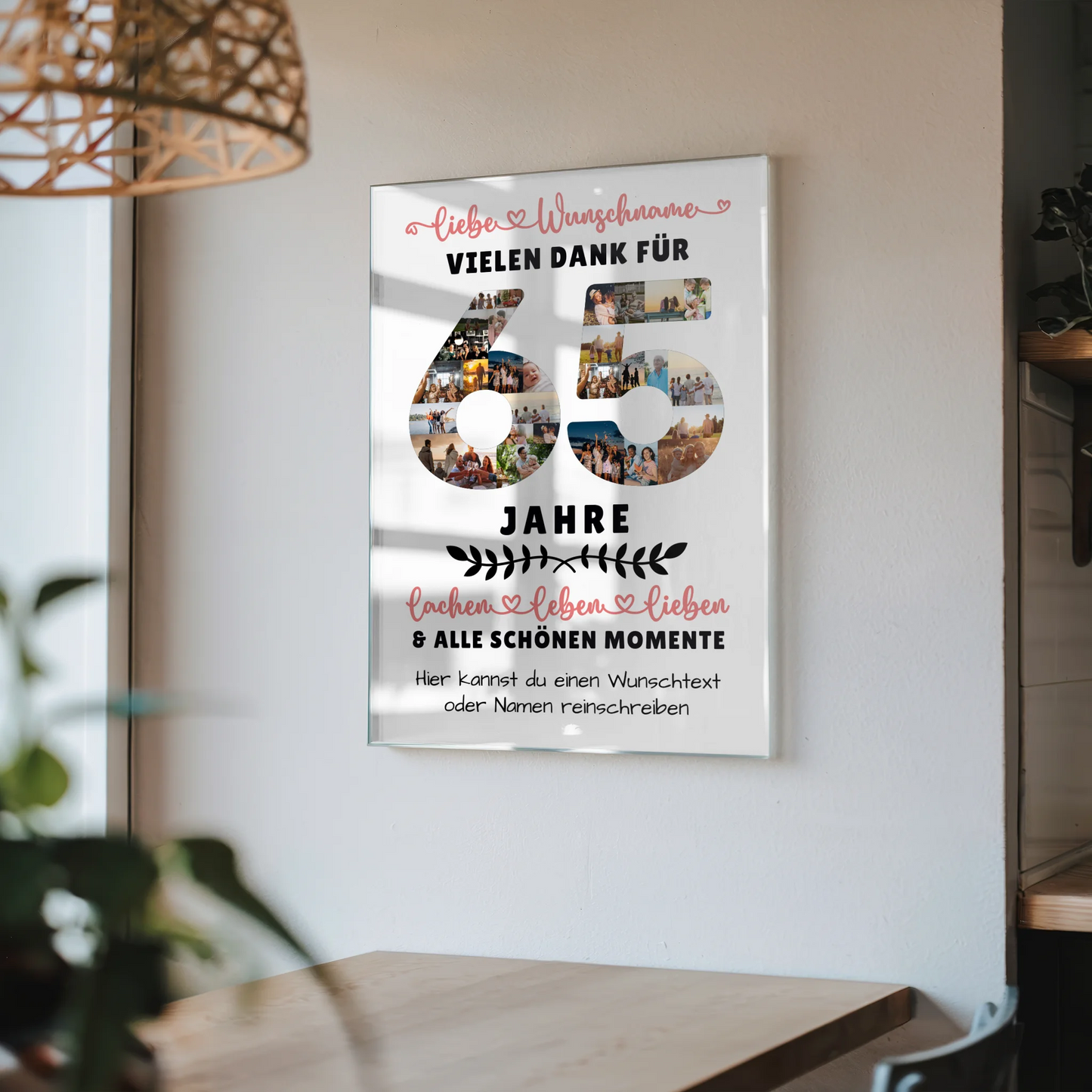 Personalisiertes Acrylglasbild 65 Geburtstag Für Schwester Bruder Papa & Mama