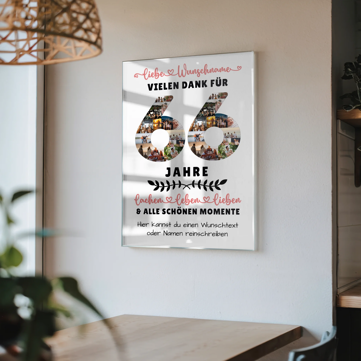 Personalisiertes Acrylglas Bild 66 Geburtstag Für Mama Papa Schwester & Bruder