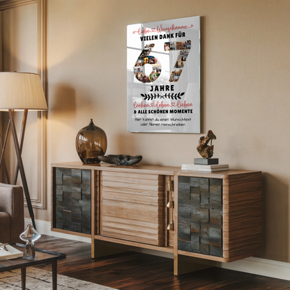 Acrylglasbild Personalisiert 67 Geburtstag Für Papa Mama Schwester & Bruder