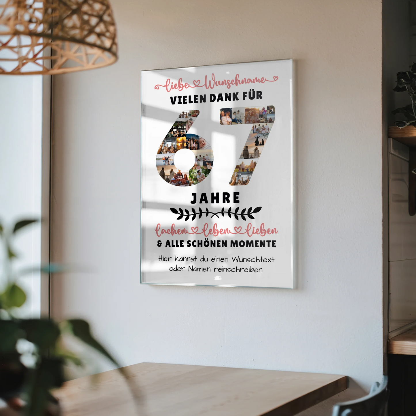 Acrylglasbild Personalisiert 67 Geburtstag Für Papa Mama Schwester & Bruder