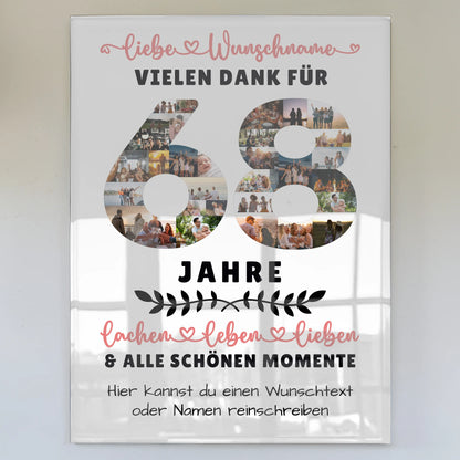 Acrylglas Bild Personalisiert 68 Geburtstag Für Papa Mama Bruder & Schwester