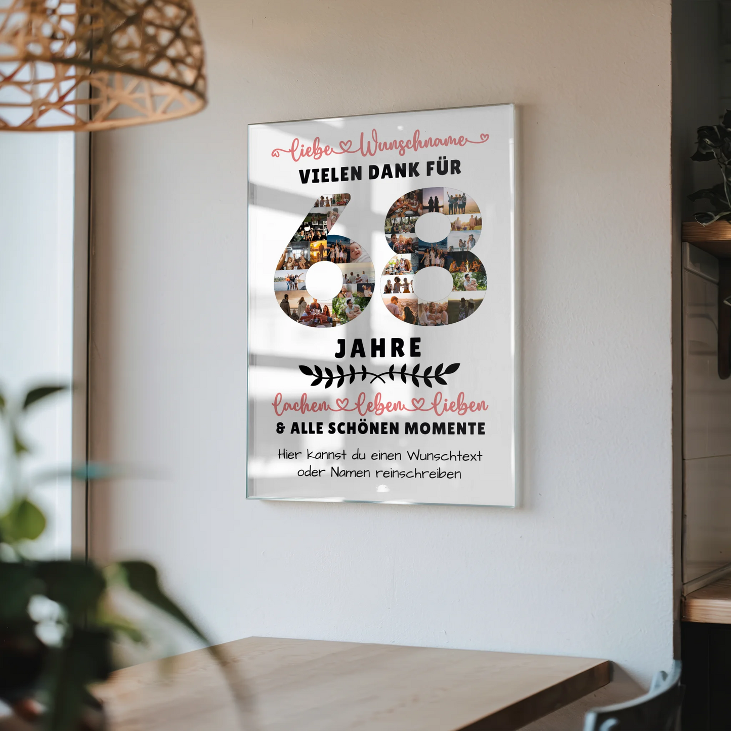 Acrylglas Bild Personalisiert 68 Geburtstag Für Papa Mama Bruder & Schwester