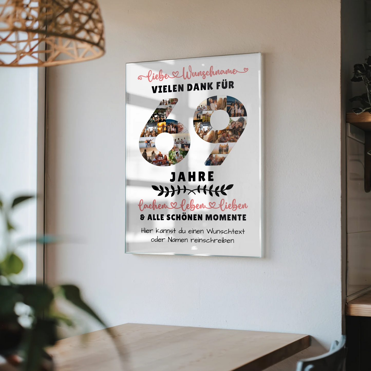 Acrylglas Wandbild Personalisiert 69 Geburtstag Für Mama Papa Oma & Opa